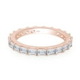 thumbnail image 4 of 3 CT Baguette Cut White Cubic Zirconia Eternity Wedding Band Ring In 14K Rose Gold Plated 925 Sterling Silver (Color: White, Clarity: VVS1-VVS2, 3.00 Cttw) -9, 4 of 6
