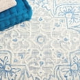 thumbnail image 6 of SAFAVIEH Trace Mia Medallion Area Rug, Blue/Ivory, 6' x 6' Square, 6 of 8