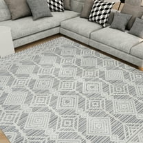 Bliss Rugs Moroccan Contemporary Geometric Area Rug, Indoor Rugs for Living Room, Dining Room, Bedroom | Gray, 5' x 8' (5'3''x7'3'')
