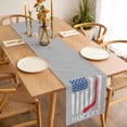 thumbnail image 3 of Gray American Flag Table Runner - 108 Inch Long, Kitchen Dining Table Runner Dresser Scarves, Abstract Red Hockey Stripes Us Flag Farmhouse Decor for Coffee Tables Wedding Party Banquet, 3 of 8