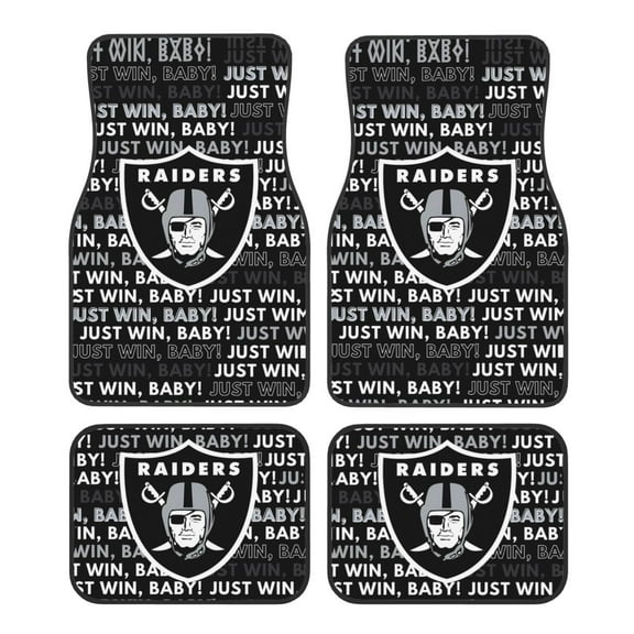Las_Vegas Football Team Car Floor Mats Set Of Four, Crystal Velvet Anti-Fouling Floor Mats Are Easy To Clean, Suitable For Most Models, Car Interior Decorative Floor Mats
