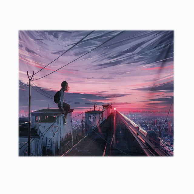 Tapiz de microtela Sunset Afternoon, 150 x 130 cm