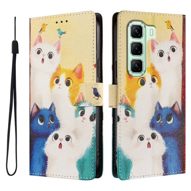 FOXDOCK Funda Tipo Cartera para infinix Hot 50 4G con Soporte y Correa – Diseño de Patrones Lindos