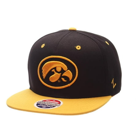 - University of Iowa Hawkeyes Snapback Hat Zephyr Z11 Phantom Black Cap