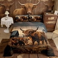 thumbnail image 2 of Erosebridal Highland Cattle Full Size Comforter Sets, Vintage Lodge Cabin Bedding Sets, 2 of 6