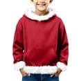 thumbnail image 3 of LTTVQM Kids Boys Sherpa Fleece Lined Hoodie Christmas Santa Sweatshirts Toddler Winter Cozy Furry Pullover Xmas‌ Jacket Red 3-4 Years, 3 of 8
