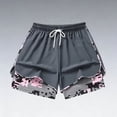 thumbnail image 2 of Aihuaihua Womens Workout Gym Shorts Athletic Yoga High Waist 2 in 1 Compression Liner Running Shorts Quick Dry Short Pants with Pocket Dark Gray S, 2 of 4