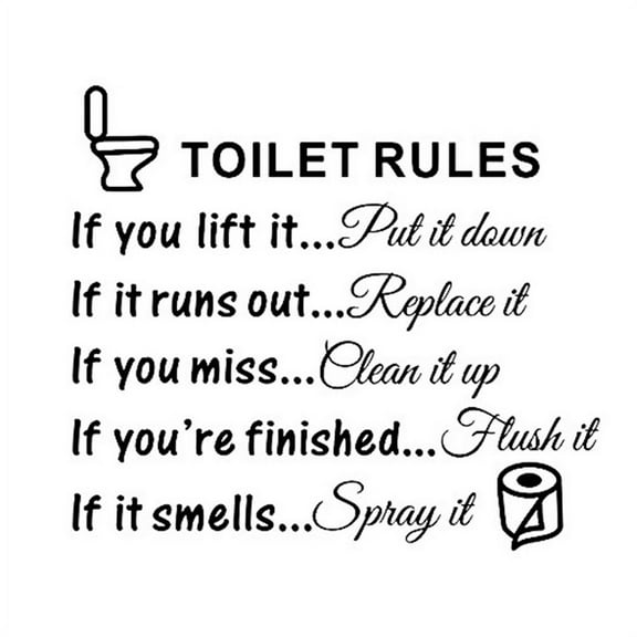Hot Toilet Rules Bathroom Removable Wall Sticker Vinyl Art Decals DIY Home Decor