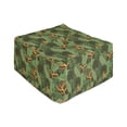 thumbnail image 1 of Botanical Rectangle Pouf, Print of Tropical Green Leaves in Jungle Exotic Forest and Foliage, Foot Stool for Living Room Office Ottoman with Cover, 25", Evergreen and Olive Green, by Ambesonne, 1 of 4