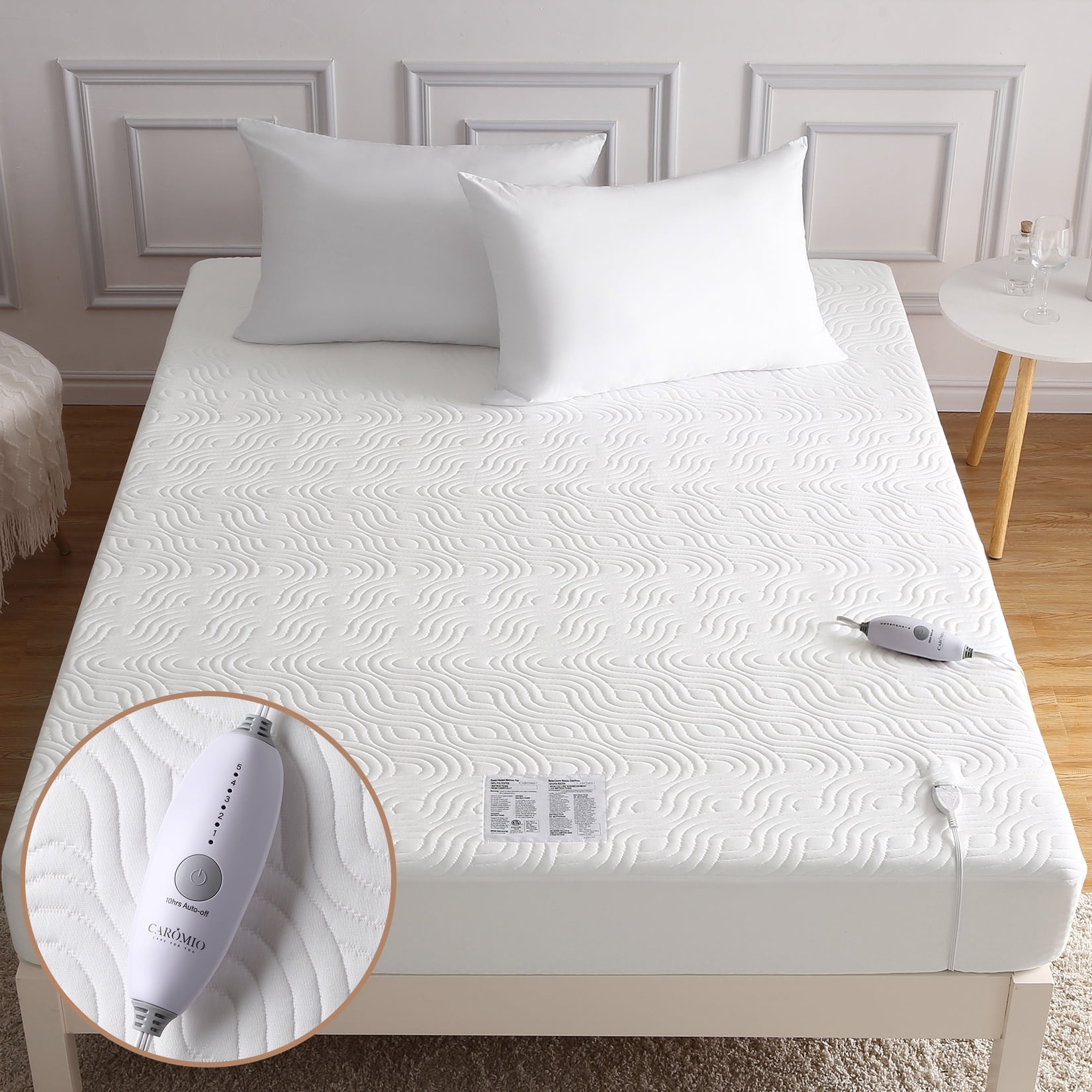 Twin Heated Mattress Pad Air Layer Electric Mattress Pad Cover with Dual  Control 5 Heat Settings u0026 10 Hr Auto Off Breathable Heating Mattress Pad,  White - Walmart.com