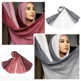 thumbnail image 4 of CUJM Gradient Rayon Cotton Scarf Wide Brimmed Double Stitch Cotton Modal W1B7, 4 of 6