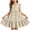 Beige, variant on HAOTAGS Toddler Girls Smock Dresses 7-8,A-Line Knee-Length Ruffled Sleeve Button-Front Soft Summer Dress Pink