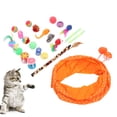 thumbnail image 4 of BIMZUC 22 Pcs Interactive Cat Toy Set with Cat Tunnel, Funny Feather Teaser Stick, Mice, Bells and Rainbow Balls for All Breed Kittens (13.38 inches / 34 cm), 4 of 8