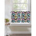 thumbnail image 4 of Easter 2 Panel Kitchen Curtains for Small Windows, Spring Colorful Eggs Flower Leaf Plant Black Bathroom Tier Curtain, Short Window Treatment for Bedroom/Living Room 55"x24", 4 of 6