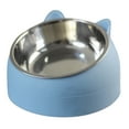 thumbnail image 2 of Reheyre Cat Face Shape Stainless Steel Pet Bowl - Oblique Design Cat Feeding Supplement for Home, 2 of 8