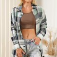 thumbnail image 2 of Women's Button Down Shirts Dressy Casual Plaid Long Sleeved Lapel Collar Blouses with Pocket Stretch Comfy Loose Fit Tunic Tops, 2 of 9