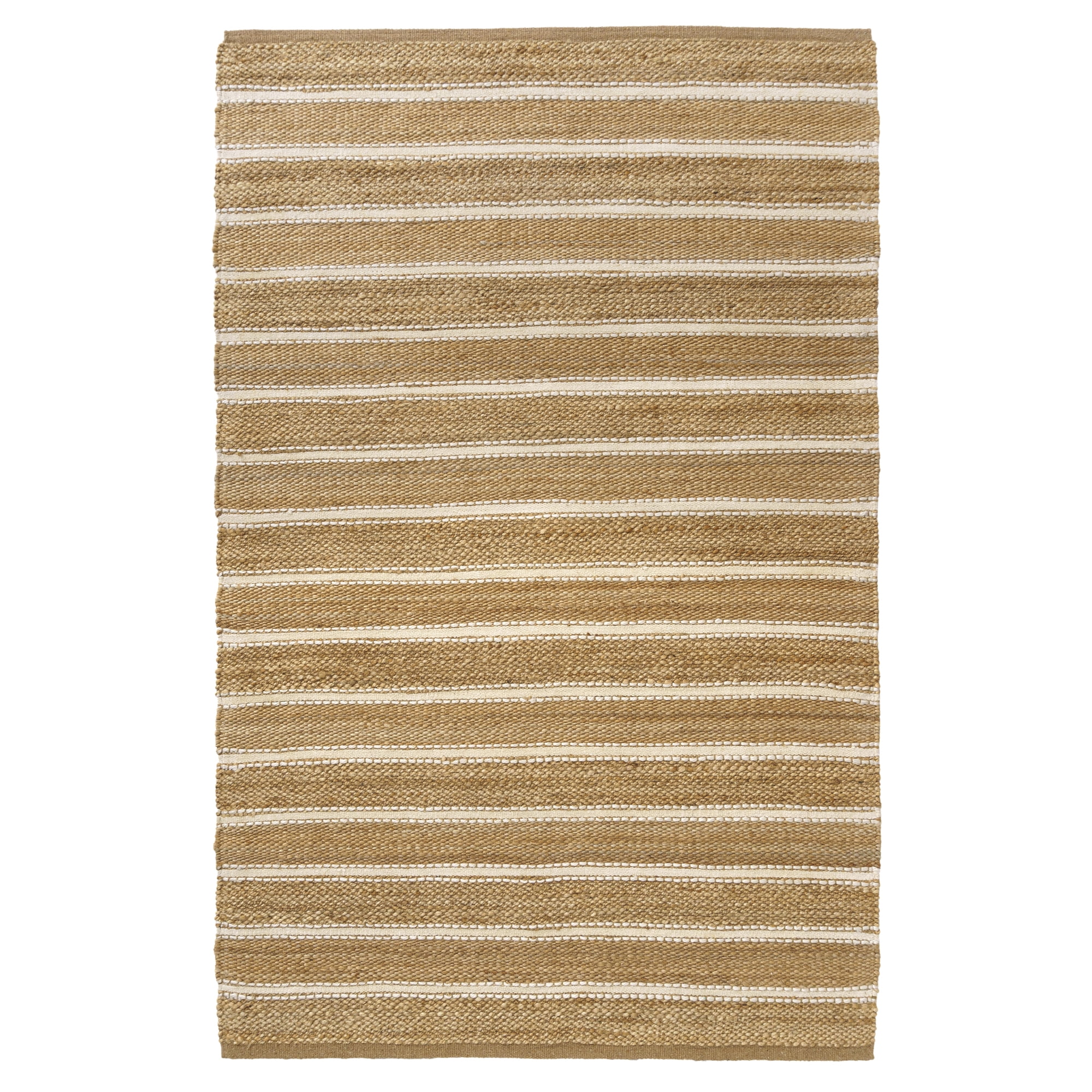 Ox Bay Ollie Striped Nautical Jute Hand-Woven Indoor Area Rug, Ivory/Natural, 5' x 7'9"