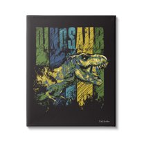 Stupell Industries Dinosaur T-Rex Illustration Animals & Insects Painting Gallery Wrapped Canvas Print Wall Art, 16 x 20