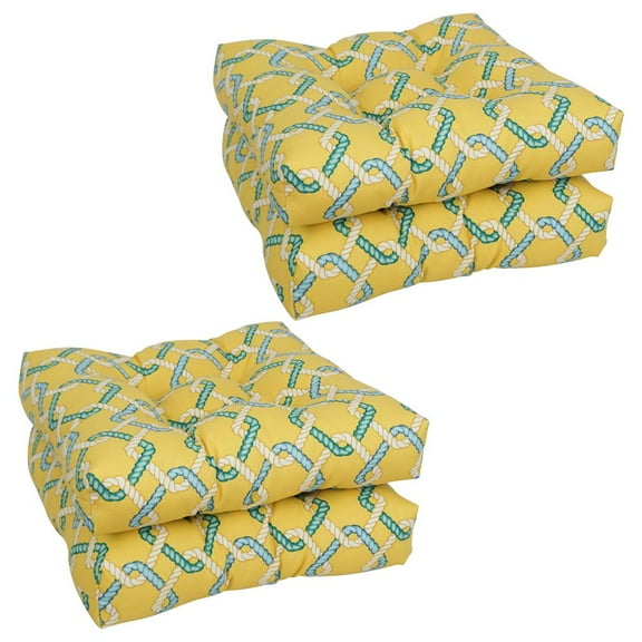 19-inch Squared Polyester Outdoor Tufted Dining Chair Cushions (Set of 4) 94005-4CH-OD-105