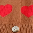 thumbnail image 6 of Lroveb Heart Cardigan for Women Valentines Day Sweater Cardigan Long Sleeve V Neck Button Up Knit Coat Coffee, 6 of 8