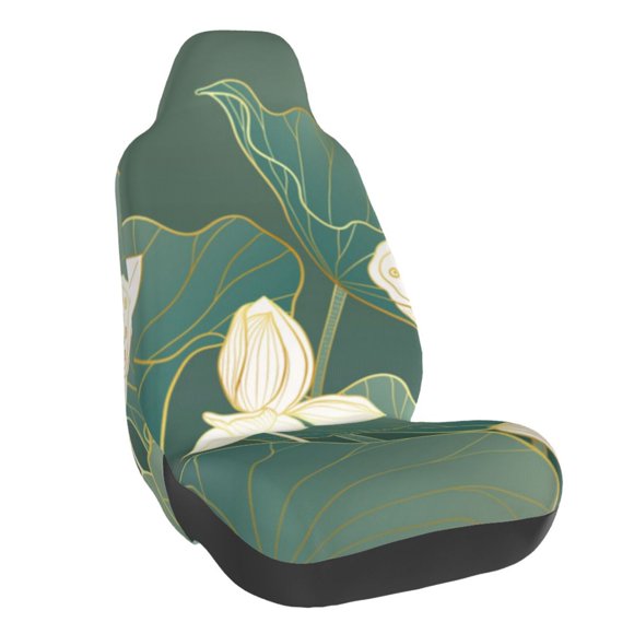 Lsque Lotus Golden Line Pattern Car Seat Covers for Front Seats , Waterproof Seat Covers for Cars, Sporty Front Seat Covers,Car Seat Cover Protector Front Seats
