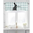 thumbnail image 2 of Easter Spring Kitchen Valances for Windows Farmhouse Linen Window Valance Curtain for Living Room Window Treatment Black White Rabbit Dots Farmhouse Plaid Valance Rod Pocket Topper, 42 x 12 Inch, 2 of 6