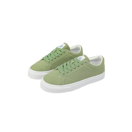 

Fangasis Womens Flats Lace Up Sneakers Multi Colors Skate Shoe Women Vintage Sneaker Travel Non-slip Comfort Casual Walking Shoes Light Green 6
