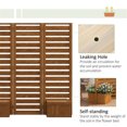 thumbnail image 4 of 65" Wooden Planting Frame, Modern Outdoor Elevated Planter Garden Box, Flower Shelf, Lattice Raised Garden Bed for Gardens, Balconies, Courtyards, Brown, 4 of 7