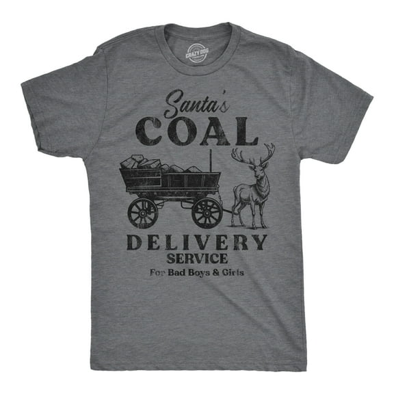 Mens Funny T Shirts Santas Coal Delivery Service Sarcastic Xmas Graphic Tee for Men Graphic Tees
