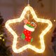 thumbnail image 5 of Luz LED de ventana Pentagram Running Horse - Decoración navideña colgante a pilas de 10,9 pulgadas con Papá Noel y muñeco de nieve grabados, 5 of 7