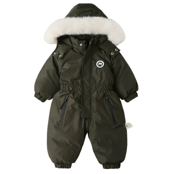Youmylove Boys Girls Winter Thicken Hooded Coat Jacket Snowsuit Toddler Windproof Warm Jumpsuit Outwear Snow Wear Leisure Child Clothing