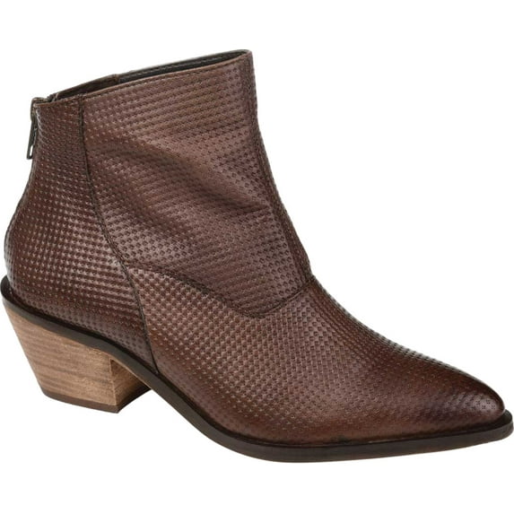 Women's Journee Collection Cassie Ankle Bootie Brown Leather 8.5 M
