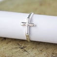 thumbnail image 3 of SS DESIGNS- Cross Ring, Women's Sideways Cross Finger Ring, High Polished Ring, 2 mm Width Band, Christian Religous Ring, Faith Jewelry, 3 of 4