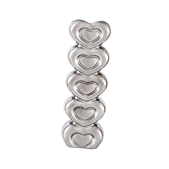 Jarrón de cerámica con forma de corazón para decorar la mesa, multifuncional, para San Valentín. Plata 7x45x21cm