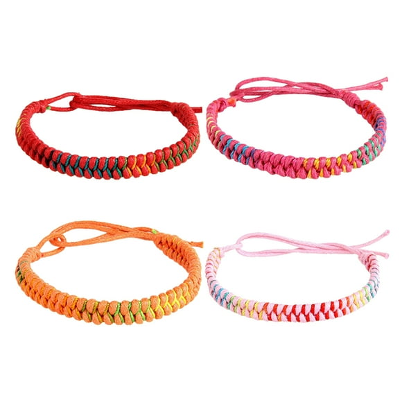 Miangastore Hand Jewelry For Women Orange Rope 4Pcs 6.3x6.3x0.3In