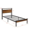 thumbnail image 7 of Bed Frames Twin Size Metal Platform Bed Frame with Wooden Headboard and Footboard with USB LINER, No Box Spring Needed, Under Bed Storage, Easy Assemble,Adjustable Bed Base, 7 of 7