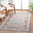 thumbnail image 3 of SAFAVIEH Serapi Blaire Traditional Machine Washable Area Rug, Light Blue/Brown, 5'3" x 7'7", 3 of 13