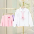 thumbnail image 2 of Conjunto de uniforme de dibujos animados Sanrioed My Melody Kuromi para niñas, camisa Kawaii JK, Falda plisada, regalo para niños, 2 of 5