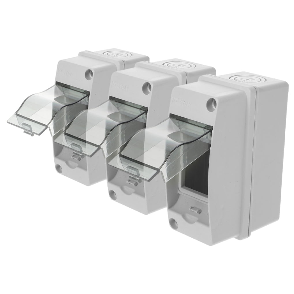 Raindrops 3pcs  2 Way Weatherproof Breaker Box IP65 ABS Distribution Box Plastic Electrical Box Clear Cover Circuit Box for Outdoor Lighting Landscape