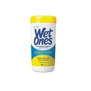 Wet Ones Moist Towelette, Antibacterial, Citrus, Canister, 40 Count