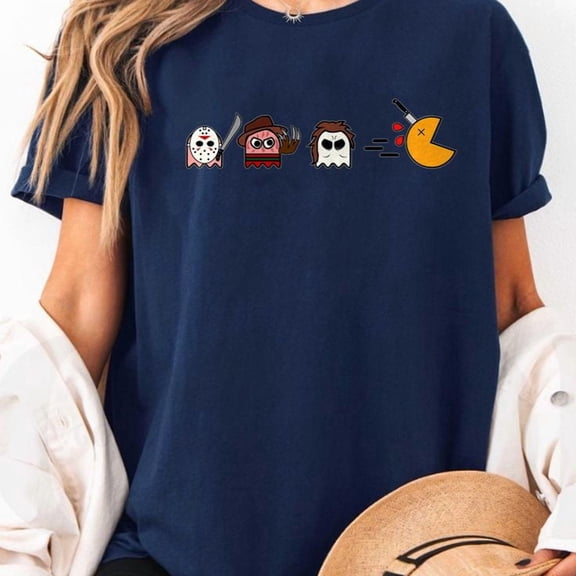 Funny Ghosts Parody Halloween Gamer 80's Horror Movies T-Shirt
