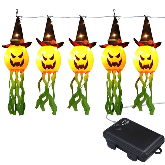 Vikakiooze 2023 Halloween New Pump-kin Lantern Five Connected String LampLights String Party Garden Decoration Lights String