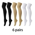 thumbnail image 5 of Multiple pairs of compression socks, outdoor knee high pressure socks, elastic socks, long tube sports, running, cycling (skin color 6 pairs,L/XL (50-52)), 5 of 6