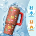 thumbnail image 4 of 30oz Xmas Holiday Tumbler with Straw and Handle, Santa Claus Christmas Trees Cup, Winter Snowflake Insulated Mug, Festive Gifts for Women, 4 of 5