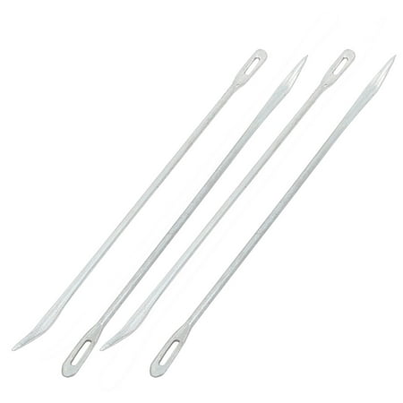 Metal Curved Bent Tip Bag Packing Sewing Stitching Needles Silver Tone 4