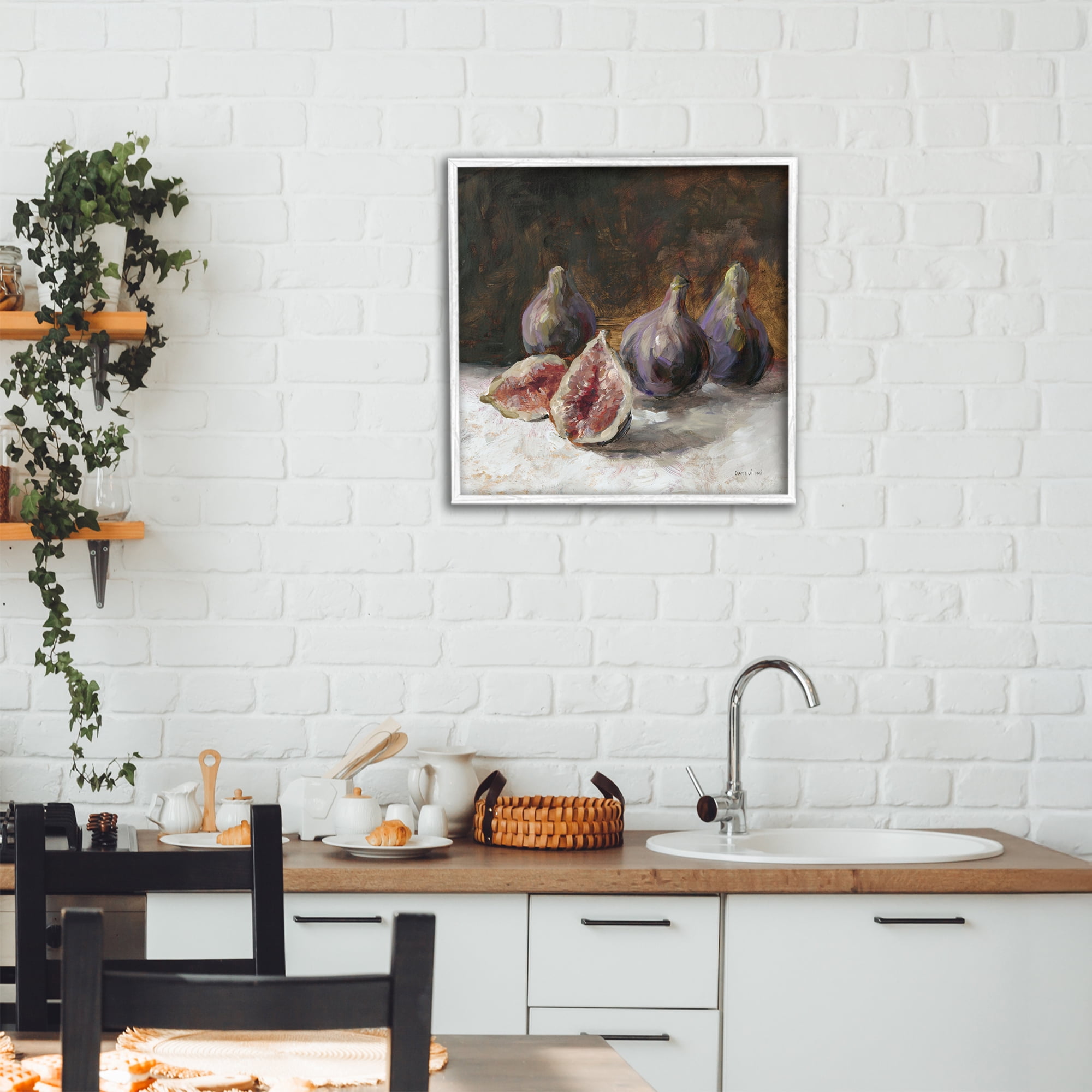 Stupell Industries Rustic Fig Still Life White Framed Giclee Art, design by Danhui Nai