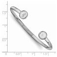 thumbnail image 3 of 3mm 925 Sterling Silver Round edge Just Like Mommy Polished Cuff Teen Bangle Bracelet -  Jewelry Gift for Mom, 3 of 3