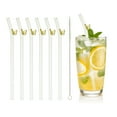 thumbnail image 1 of Uxcell 6 Pcs Popotes de Vidrio Reutilizables, Popote de Vidrio de Mariposa de 7.87" Resistente a Roturas, Popotes Lindos para Whisky, Café, Jugo, Refrescos, Té, Amarillo, 1 of 6