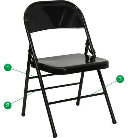 Metal Folding Chairs Cheap Flash Furniture HERCULES Series Triple Braced & Double Hinged Metal Folding Chair, Multiple Colors ()