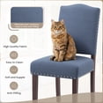 thumbnail image 3 of EOP Upholstered Dining Chair Set of 2, Wood Legs Parsons Chairs with Nailhead Trim Vintage Design for Kitchen Dining Room, Blue, 3 of 9